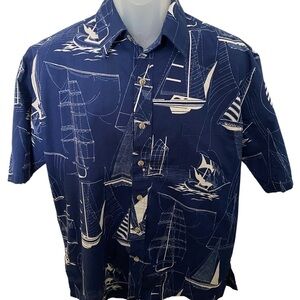 COOKE STREET Sailing Sailboats Aloha Hawaiian Shirt Men M Medium